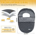 thumbnail image 3 of Orzbow Winter Baby Car Seat Cover, Warm Carseat Bunting Bag with Removable Zipper for Baby Boys & Girls, Waterproof Carseat Canopy Cover, Keeps Babies Warm and Cozy in Cold Weather, Dark Grey, 3 of 6
