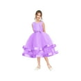thumbnail image 2 of Girls Dress Sleeveless Purple Ball Gown Wedding Party Pageant 12 Years, 2 of 5