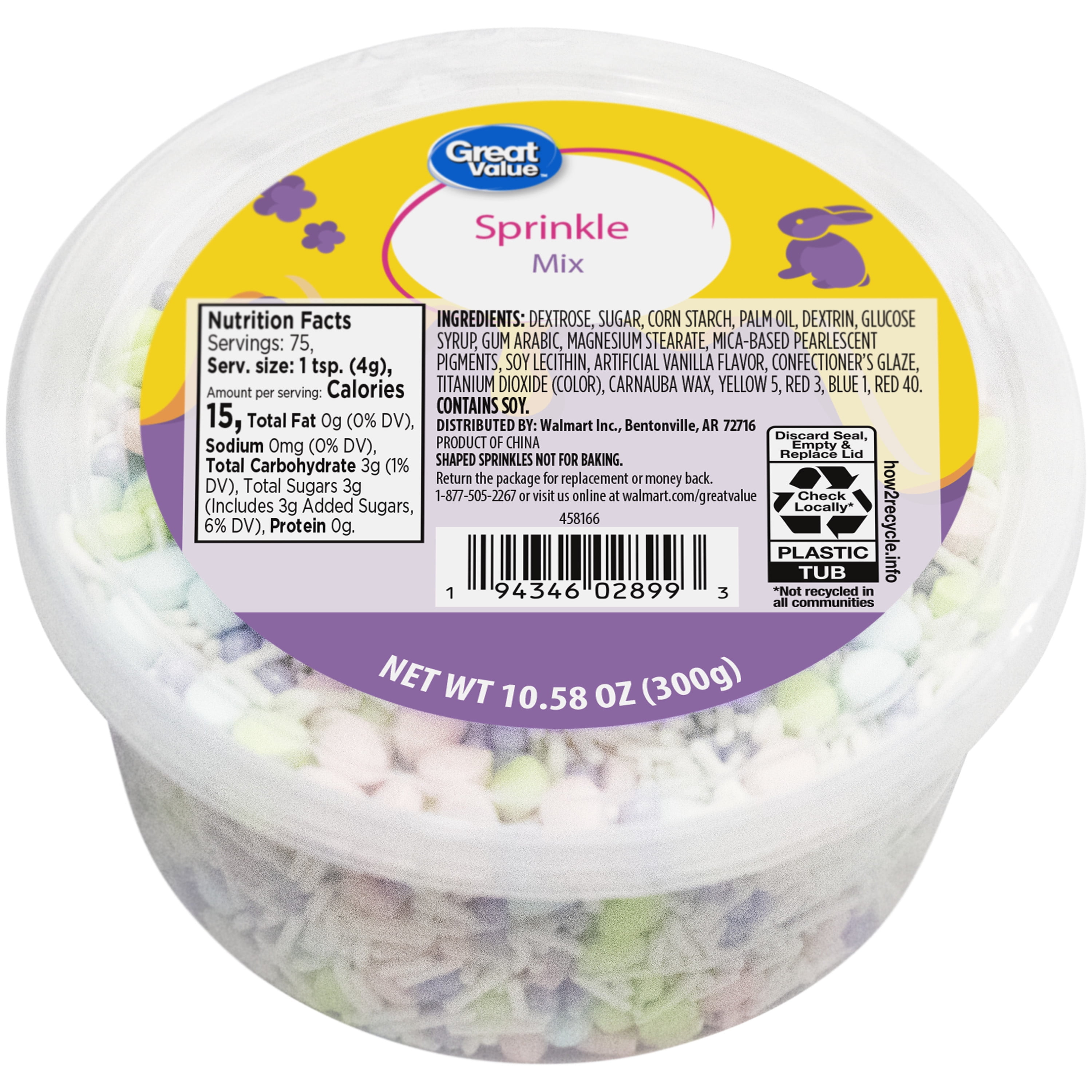 Great Value Spring Sprinkles Tub