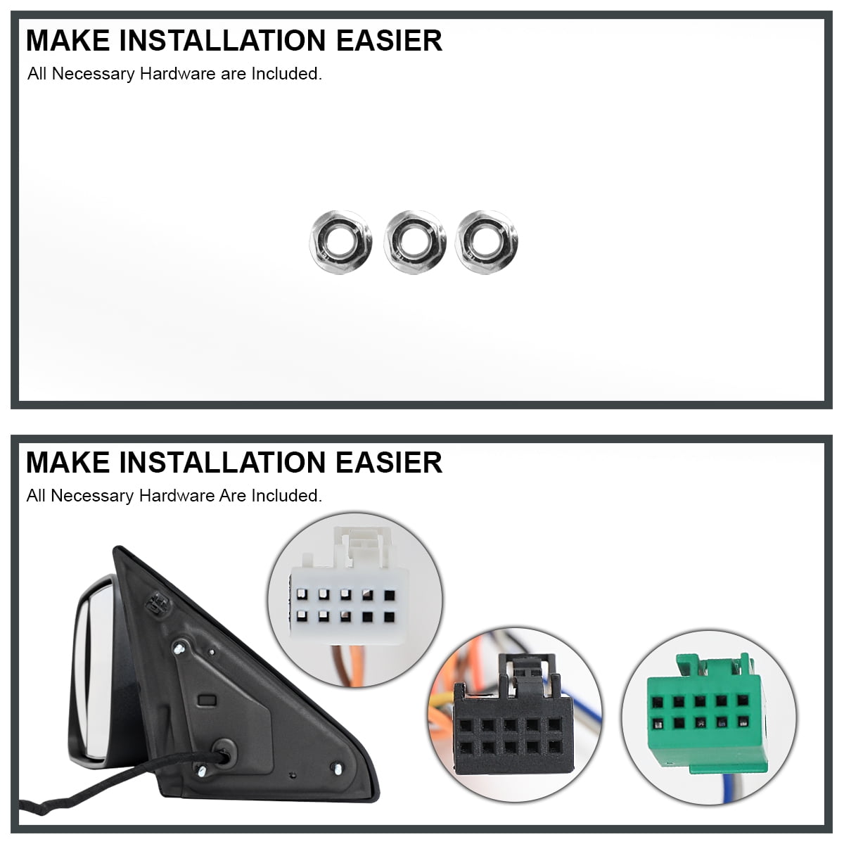 Spec-D Tuning Black Left Driver Side Power Heated Manual Fold Tow Mirror w/ Puddle Light + Blind Spot Compatible with 2019-2022 Ram 2500 3500