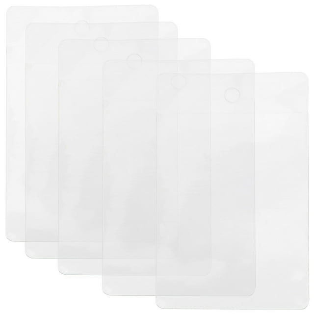 OULII 100Pcs Transparent PVC Pocket Label Holder Organizing Card Sleeves for Students