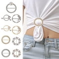 thumbnail image 4 of GFHFHITJ T-Shirt Clips Clothes Corner Knotted Button Fashion Alloy Pearl Rhinestone Clip Buckle Round Shirt Silk Scarf, 4 of 7