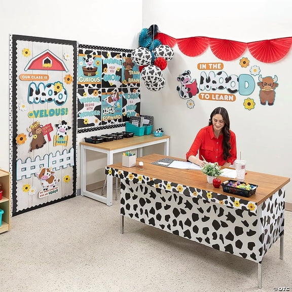 Fun Express Cow Theme Full Classroom Decorating Kit Decorative 37 Pieces