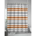 thumbnail image 5 of Fsddascl Orange Grey Striped Shower Curtain Set - Standard 72" x 72" Washable Bathtub Curtain with 12 Hooks, Horizontal Lines Simple Minimalist Waterproof Fabric Stall Shower Curtains for Bathroom, 5 of 6