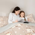 thumbnail image 4 of Castle Fairy Cute Bowtie Giraffe King Bedding 7pcs,Heart Stars Print King Bed in a Bag,Cream Brown White,Grey Reversible, 4 of 7