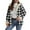 Gray, variant on Diufon Fleece Jackets for Women Oversized Plaid Long Sleeve Hooded Jacket Fall Winter Casual Warm Outwear