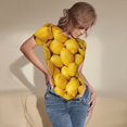 thumbnail image 5 of Balery Ripe Yellow Lemon Women's Short Sleevee Crew Neck Bodysuit Tops Short Sleeve Tops Basic-Medium, 5 of 9
