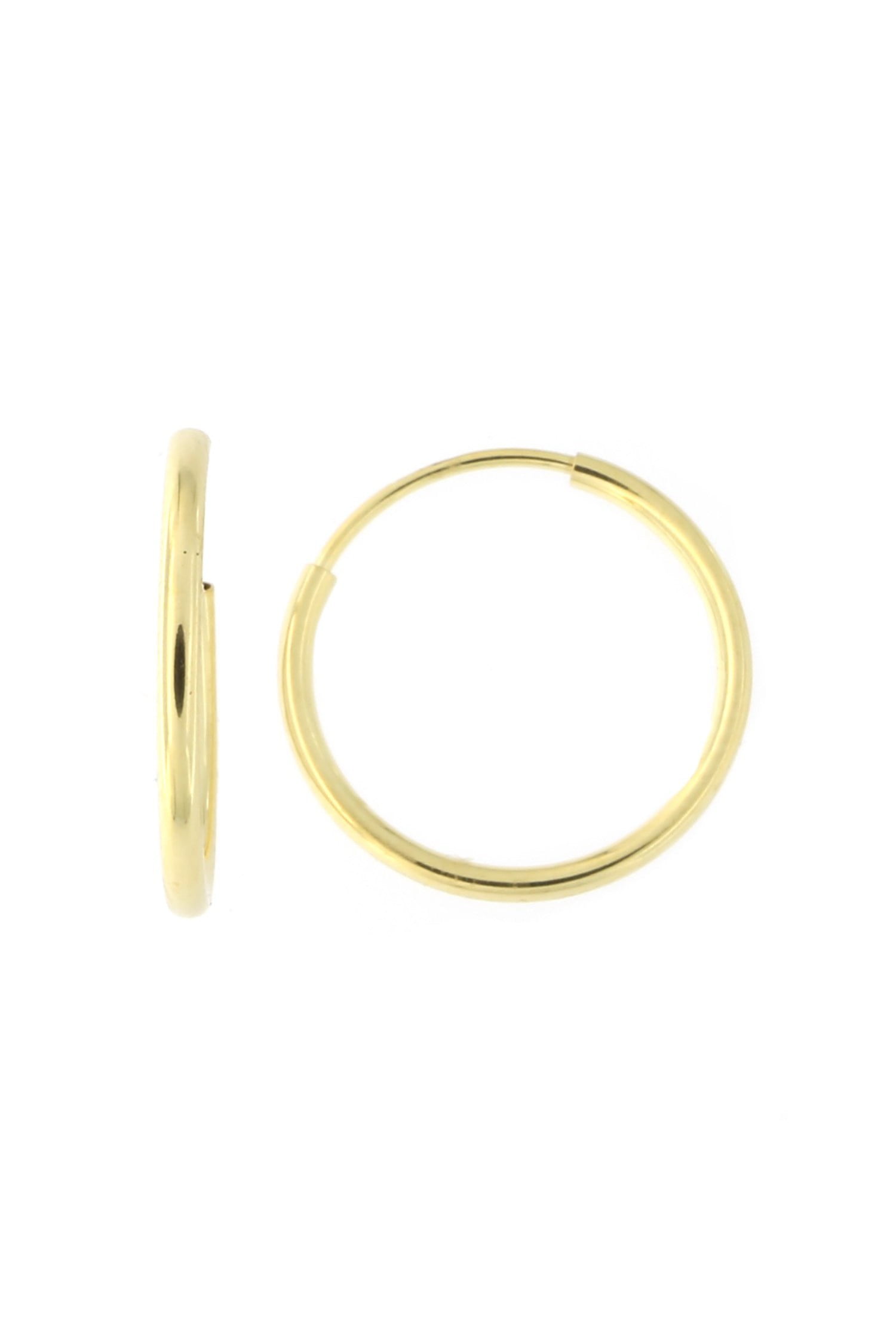 14K Yellow Gold Polished 45mm Round Endless Hoop Earrings