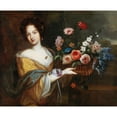 thumbnail image 3 of Roman School 17x15 Black Modern Framed Museum Art Print Titled - A Young Woman Carrying a Basket of Flowers (17th Century), 3 of 5