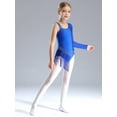 thumbnail image 3 of CHICTRY Kids Shiny Rhinestone Tassel Gymnastics Dance Leotards for Latin Cha-Cha Figure Skating Dancewear Blue 16, 3 of 7