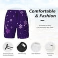 thumbnail image 3 of Fuzoiu Crystal Purple Snowflake Print Men's Swim Shorts,Quick-Dry Double-Layer Swim Trunks,Board Trunks,Beach Shorts Swimwear Bathing Suits-X-Large, 3 of 6