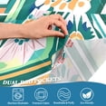 thumbnail image 3 of Yayeee Kitchen Curtains Tier Pair Light Filtering 27"x36" Rod Pocket Short Cafe Window Panel, Green Geometric Flowers, 3 of 7