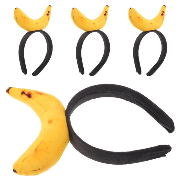 OFFIGAM Eyecatching Yellow PVC Banana Headband for Party Cosplay 4Pcs