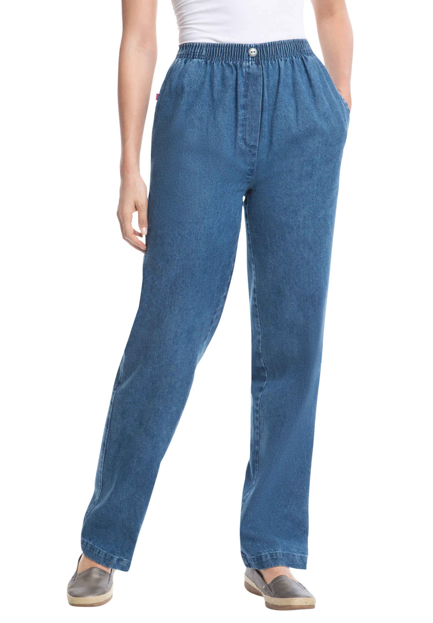 women's elastic waist jeans tall