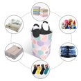 thumbnail image 3 of DouZhe 50L Rectangular Laundry Basket, Watercolor Honeycomb Shape Prints Waterproof Foldable Laundry Hamper with Aluminum Handles, 3 of 6