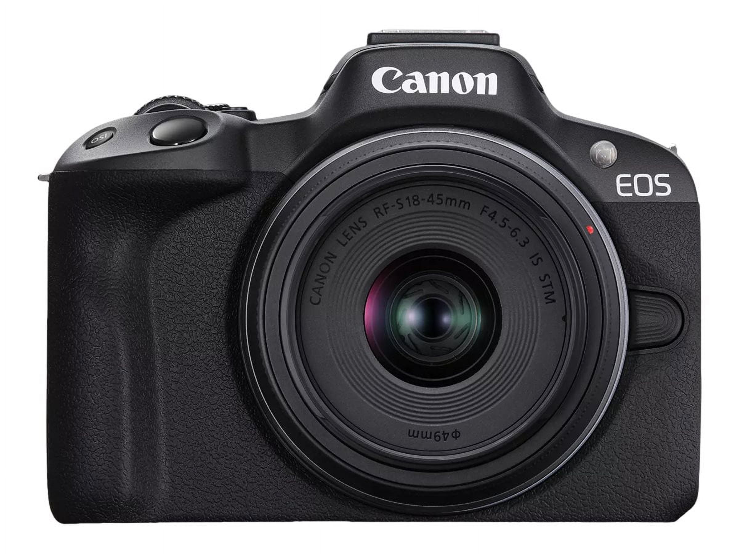 Canon EOS R50 24.2 MP Waterproof Smartphone Integration Mirrorless Digital Camera, Black