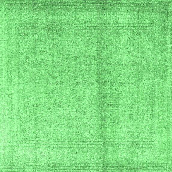 Ahgly Company Indoor Square Persian Emerald Green Traditional Area Rugs, 5' Square