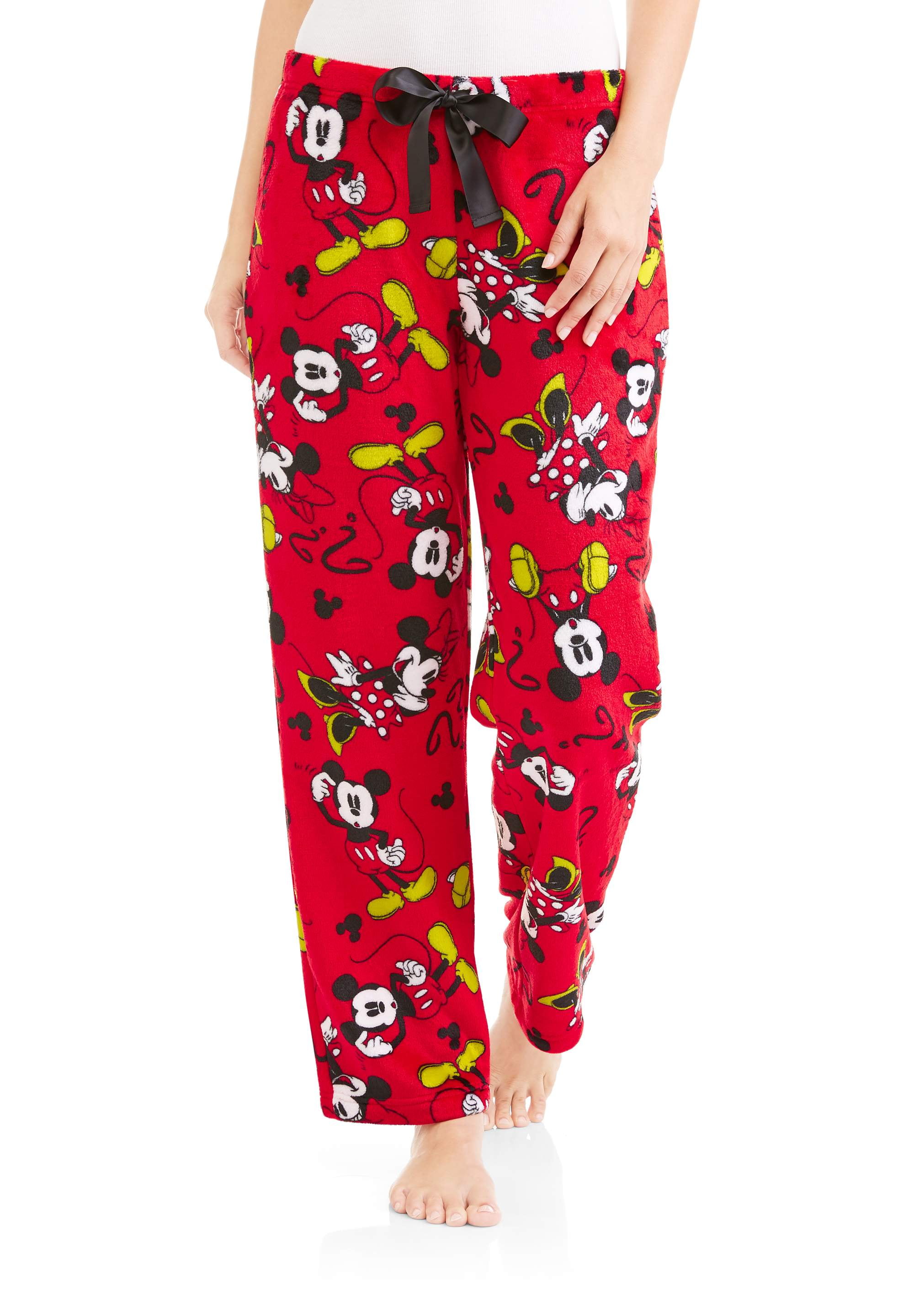 Disney Mickey Mouse Woman Pajama Capri Pant Red White 