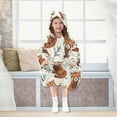 thumbnail image 7 of Wearable Blanket with Sleeves and Pocket Oversized Hooded Sweatshirt 3-14 YR Red Panda Pattern S, 7 of 7