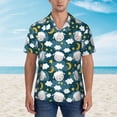thumbnail image 2 of Fotbe Sweet Dream Lamb Hawaiian Shirt for Men Unisex Summer Beach Casual Short Sleeve Cotton Linen Button Down Shirts-Small, 2 of 5