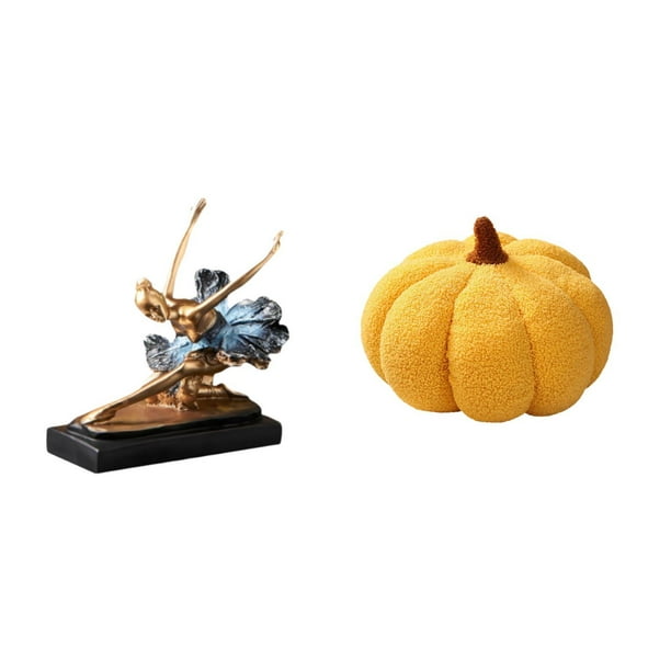 Figura decorativa de bailarina de ballet, estatua de bailarina, regalo para escritorio, decoración de chimenea o restaurante, almohadas de calabaza de