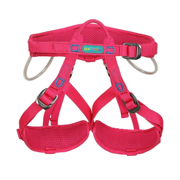 Cuerda de seguridad para niños Arneses de medio cuerpo de escalada Ligero para escalada en roca Rapel Árbol Proteger la cinturo Accesorios de cuerda Rosa roja