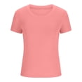 thumbnail image 4 of Wycnly Summer Tops for Women Workout Tops for Women Going out Slim Fit Soft Knitted Ribbed Tee 2025 Casual Solid T Shirts Ladies Crewneck Short Sleeve Tunic Top, 4 of 6