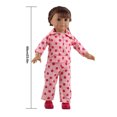 thumbnail image 2 of 18 pulgadas muñeca pijama niñas muñeca de juguete estampado patrón ropa de dormir diseño de botón abierto frontal con solapas Irene Inevent FN0399-00B, 2 of 7