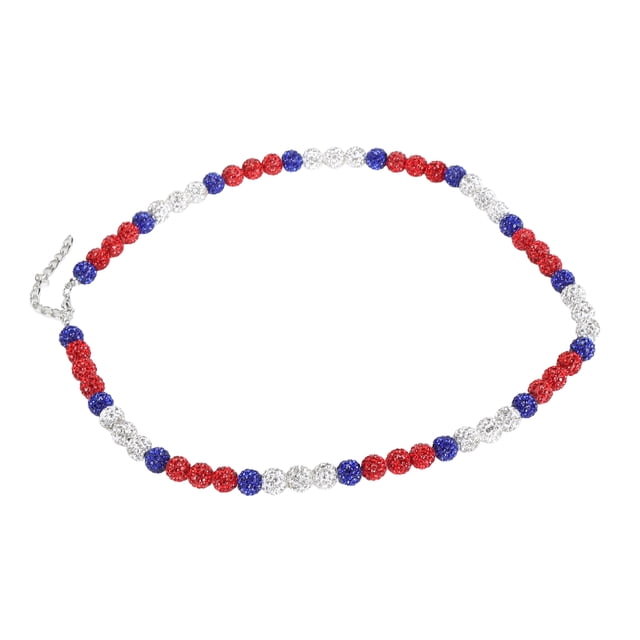 Baseball Rhinestone Beaded Necklace for Baseball Players, Colorful Necklace for Both Men and Women