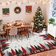 thumbnail image 2 of Christmas Rugs 4' x 6' Holiday Area Rugs Mats, Stain-Resistant Xmas Tree Snowflake Accent Carpet, Washable Indoor Rug, Easy to Clean, for Living Room Bedroom, Red, 2 of 9