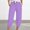 Purple, variant on Women's Capri Pants, High Waist Drawstring Elastic Waistband Side Pocket Loose Lantern Jogger Cuffed Hem Cropped Mid Calf Casual Daily Lounge Bottoms, Blue L