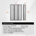 thumbnail image 4 of Room Divider, 3 Panel Japanese Room Divider, Wood Folding Privacy Screen Indoor, Japanese Partition Dividers Portable Decoration Screens, for Room Separation Home Office Restaurant & Bedroom, 4 of 6