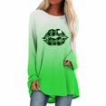 thumbnail image 1 of Womens St. Patricks Day Printed Oversize T Shirt  Neck Long Sleeve Pullover Summer Gift, 1 of 4