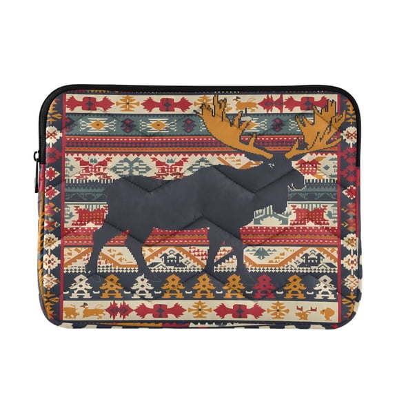 JIALIOU Laptop Sleeve Case with Zipper 13-13.3/15-16 Inch Compatible with MacBook HP Lenovo Dell ASUS Acer, Moose Silhouette