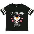 thumbnail image 3 of Inktastic I Love My Oma with Cute Penguin and Hearts Girls Toddler T-Shirt, 3 of 5