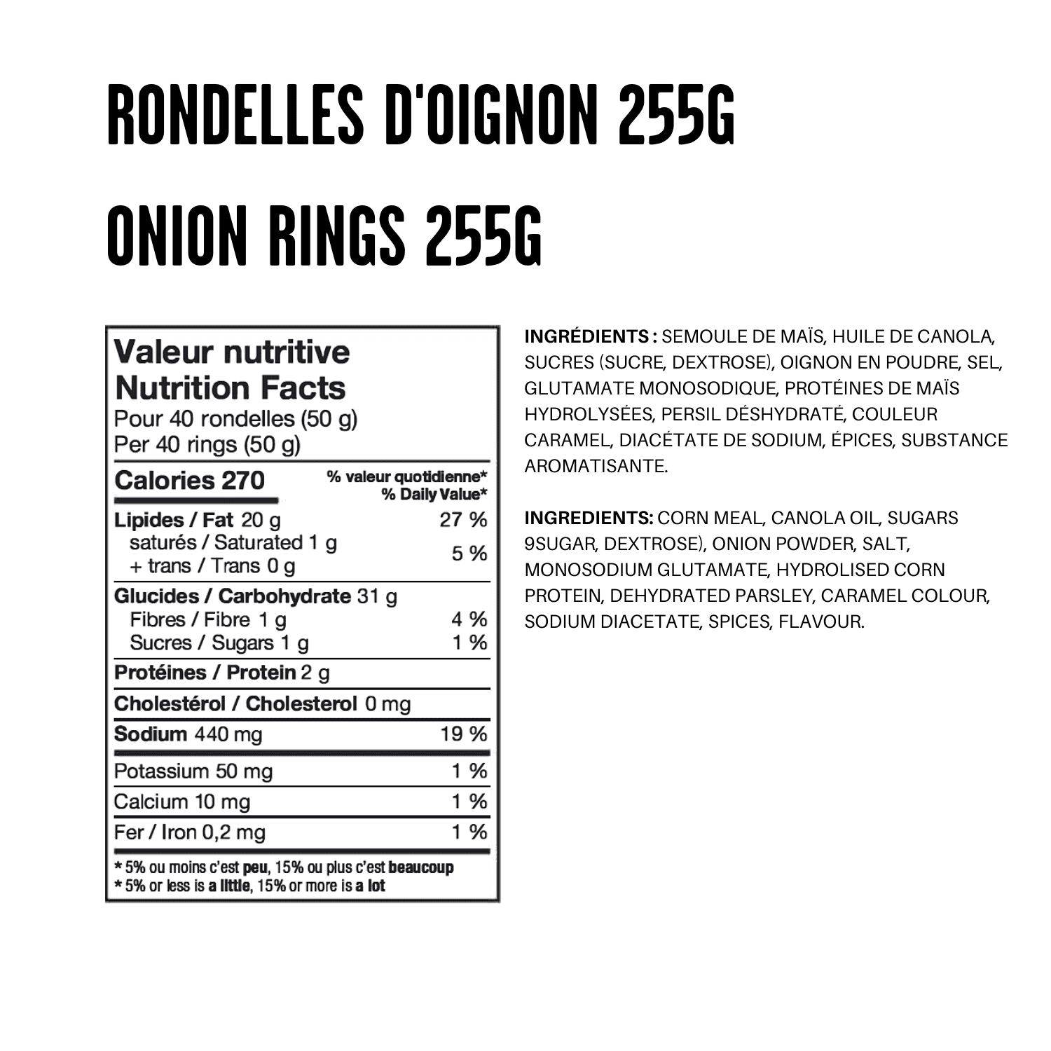 Yum Yum Rondelles d'oignon 255g