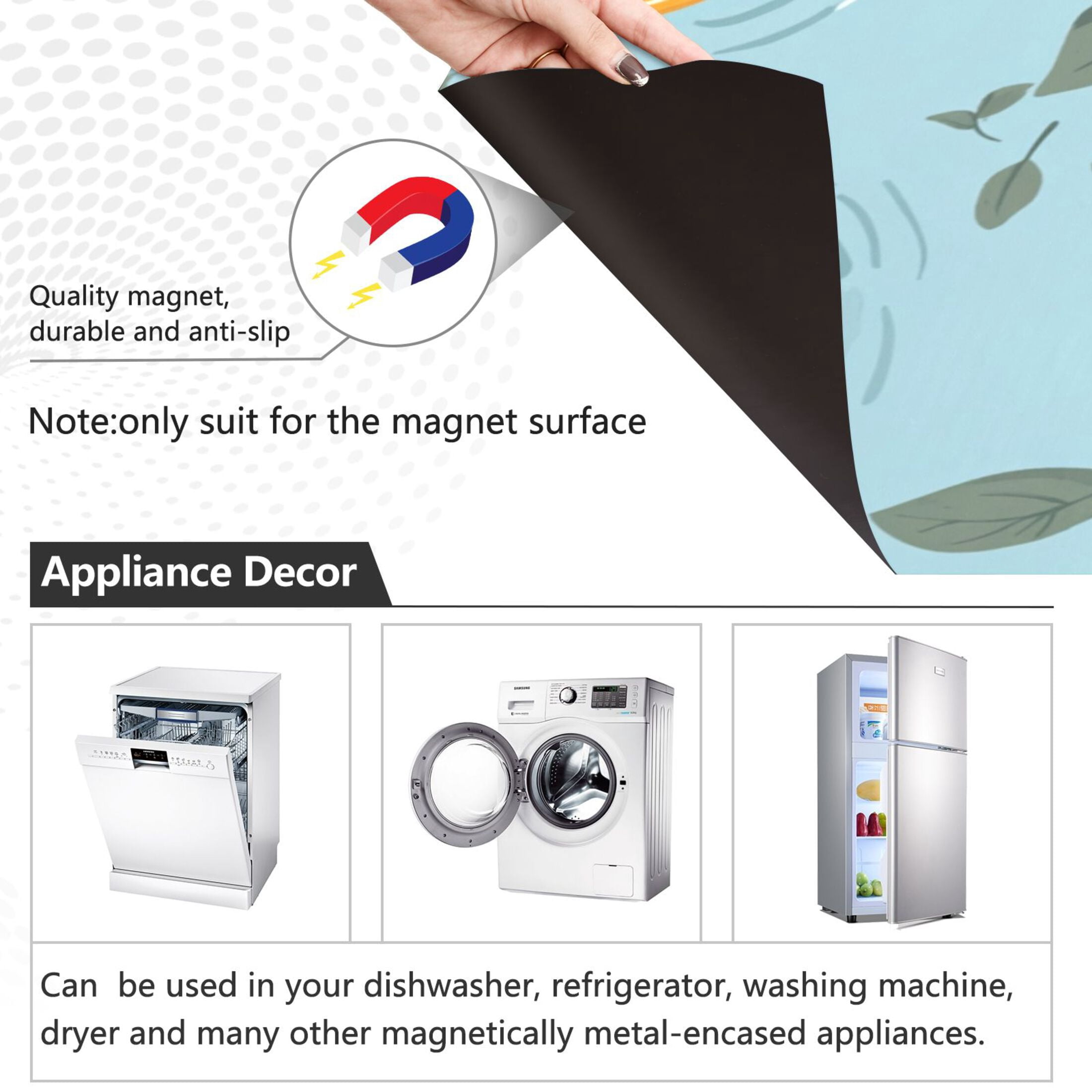 Dishwasher Magnetic Sticker 23x26 Inch Refrigerator Magnetic Sticker Washing Machine Magnetic Sticker Kitchen Panel Magnetic Sticker Home Decor Cool Cartoon Mizasse