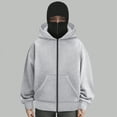 thumbnail image 5 of Towmus Balaclava Hoodie Zippe, Double Hooded Zip Jacket, Built-In Eye Mask, Full Zip Hooded Sweatshirt, Unisex, 5 of 5