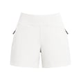 thumbnail image 7 of Women's Solid Color High Waisted Yoga Shorts Tummy Control Athletic Workout Shorts with Pockets White L(L), 7 of 7