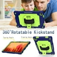 thumbnail image 4 of Epicgadget Case for Samsung Galaxy Tab A7 10.4 SM-T500/T503/T505/T507 (2020) - Protective Hybrid Shockproof 360 Rotating Stand Cover Case with Shoulder Straps (Navy Blue/Green), 4 of 5