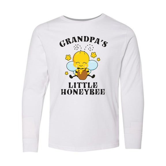Inktastic Cute Bee Grandpa's Little Honeybee with Stars Long Sleeve Youth T-Shirt