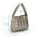 thumbnail image 2 of Quilted Women Handbag Fashion Plaid Cotton Tote Bag Soft for Travel (Champagne), 2 of 10