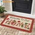 thumbnail image 6 of Merry Christmas Door Mat Welcome to Our Home Indoor Oudoor Mat Winter Christmas Holiday Creative Decorative Seasonal Burlap Kitchen Mat Switch Mat for Outdoor 17 x 30 in, 6 of 6