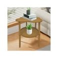thumbnail image 5 of YFTDEF Small Coffee Table, Movable Bedside Table, Plastic Side Table, Double Layer Storage, 19.29x14.96 Inch, Flexible for Living Room and Bedroom Storage, Khaki, 5 of 6