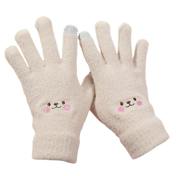 Toddler Winter Snow Gloves Thick Knit Lined Warm Cute Winter Snow Gloves for Kids Baby Girls