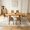 Walnut+Brown(B), variant on 47.4"-63.2" Extendable Dining Table Set for 4-8 People,7 Piece Large Kitchen Table Set with 6 Chairs for Farmhouse, Dining Room,Living Room