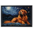 thumbnail image 2 of Tibetan Mastiff Dog Canvas Van Gogh Starry Night Wall Art Gifts Canvas Wall Art Frame Music Artist Customized Canvas Framed Photo Art Work For The Bedroom(Gifts For Dog Lover ), 2 of 6
