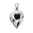 thumbnail image 1 of Sterling Silver 20" .8mm Box Chain Simulated September Birthstone Heart Pendant Necklace, 1 of 2