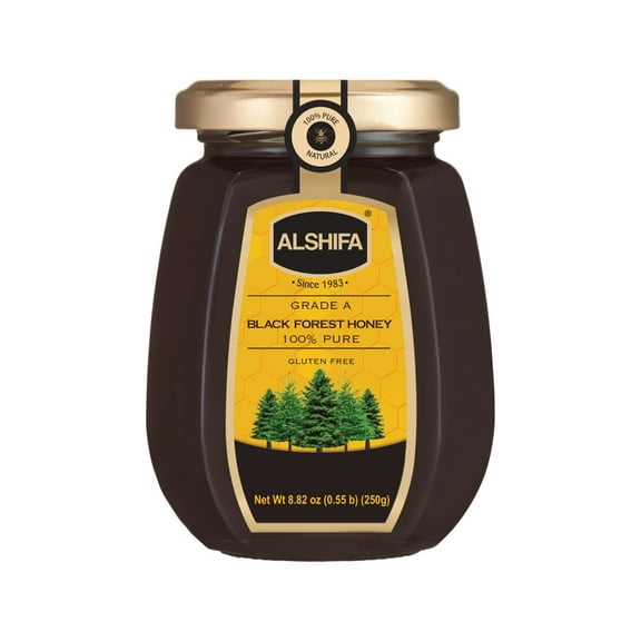 ALSHIFA Black Forest Honey 8.81oz (250g) | Pack of 1 | Multi-floral Honey | Unique Taste Sweetener | Healthy & Rich in Nutrients | No Added Sugar | Glass Bottle