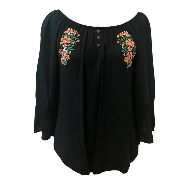 Blusa George Talla CH con Botones Negro